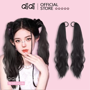 Tóc Giả Cột Chun Xoăn Mix Kẹp Tết Bắt Sáng Lọn Nhỏ Phong Cách Cá Tính (Giá 1 Chiếc) QiQiShop