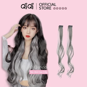 Set 2 kẹp high light tóc giả xoăn nhuộm Ombre nhiều màu Hàn Quốc QiqiShop