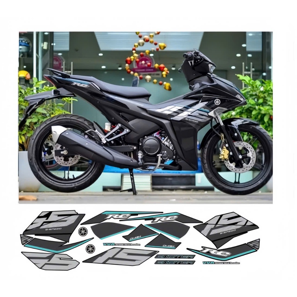 tem rời exciter 155 v1 cao cấp chất liệu in 3 lớp chống nước không phai màu nhãn dán.
