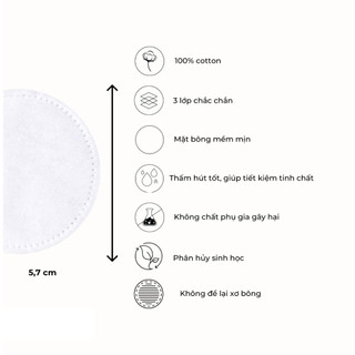Bông Tẩy Trang LA SOIREE 100% Cotton Tự Nhiên Không Xơ Bông Dai Mịn - Bebeauskinshop