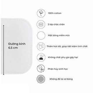 Bông Tẩy Trang LA SOIREE 100% Cotton Tự Nhiên Không Xơ Bông Dai Mịn - Bebeauskinshop