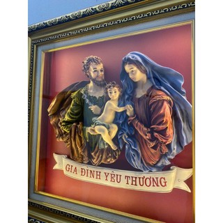 Tranh gia đình thánh gia treo tường chất lượng, hàng đặt lẻ sẽ không kính, hàng sỉ mới có kính, mong khách thông cảm ạ