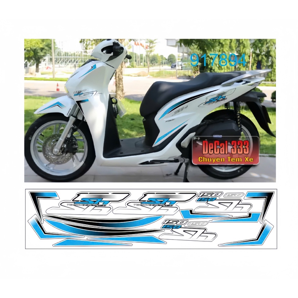 tem rời SH cao cấp chất liệu in 3 lớp chống nước không phai màu thichsf hợp nền trắng,nhãn dán decal