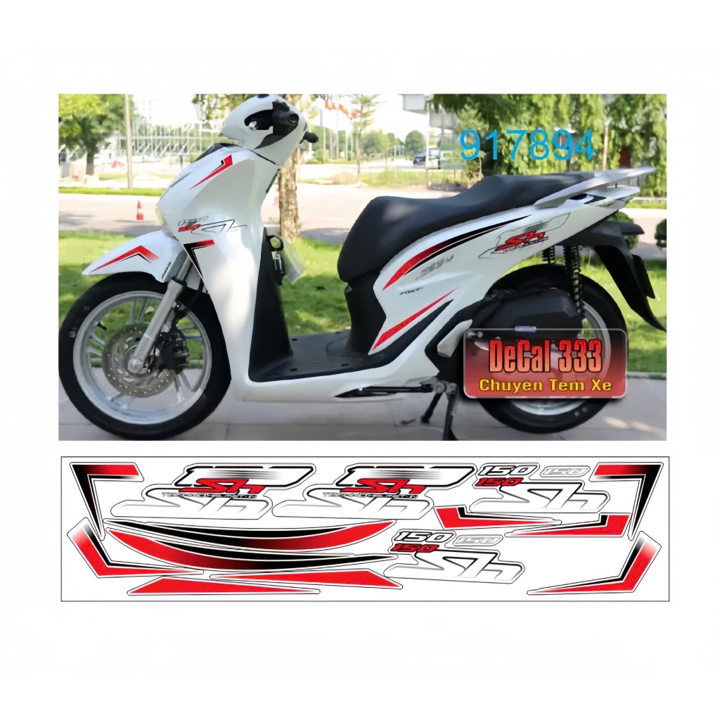 tem rời SH cao cấp chất liệu in 3 lớp chống nước không phai màu thichsf hợp nền trắng,nhãn dán decal