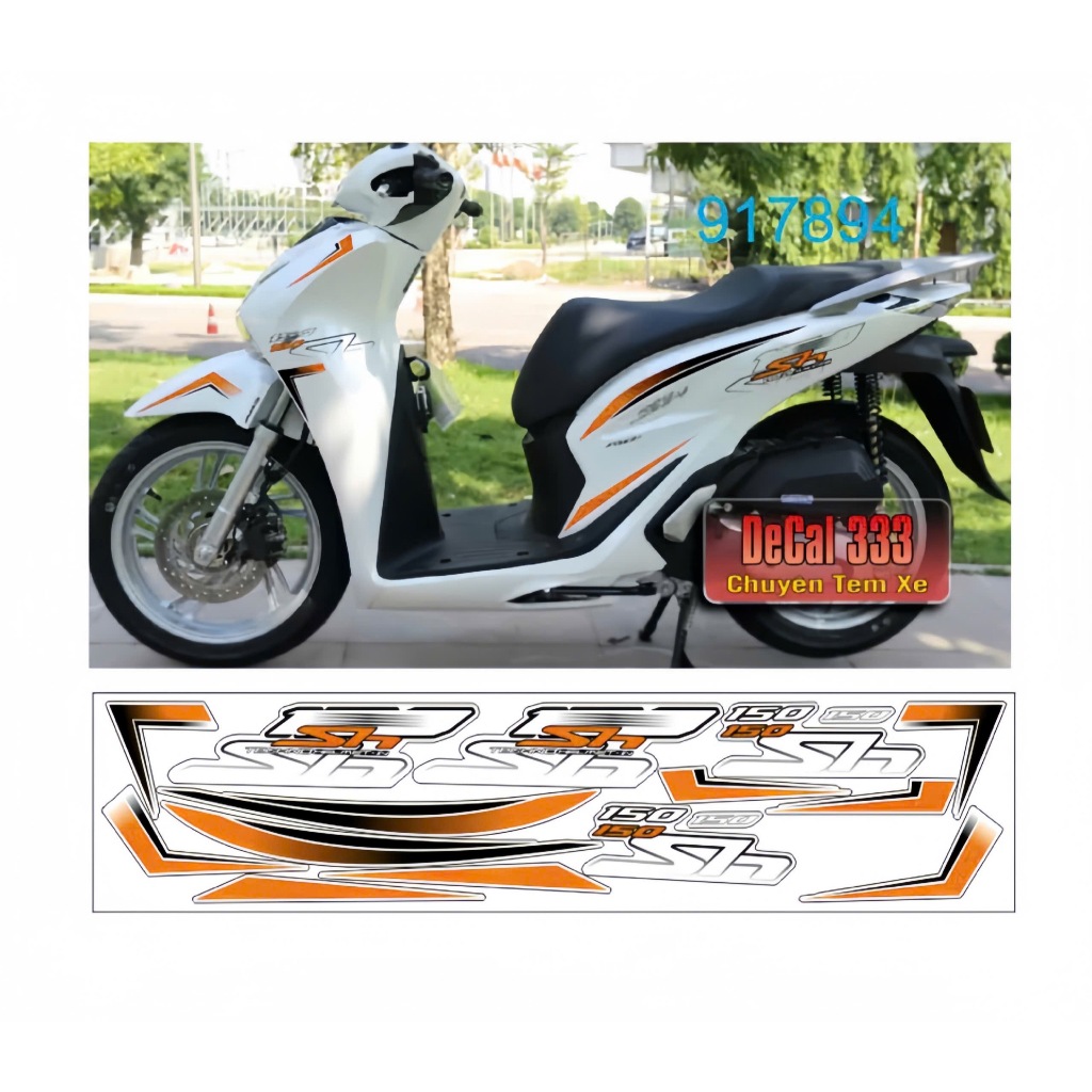 tem rời SH cao cấp chất liệu in 3 lớp chống nước không phai màu thichsf hợp nền trắng,nhãn dán decal