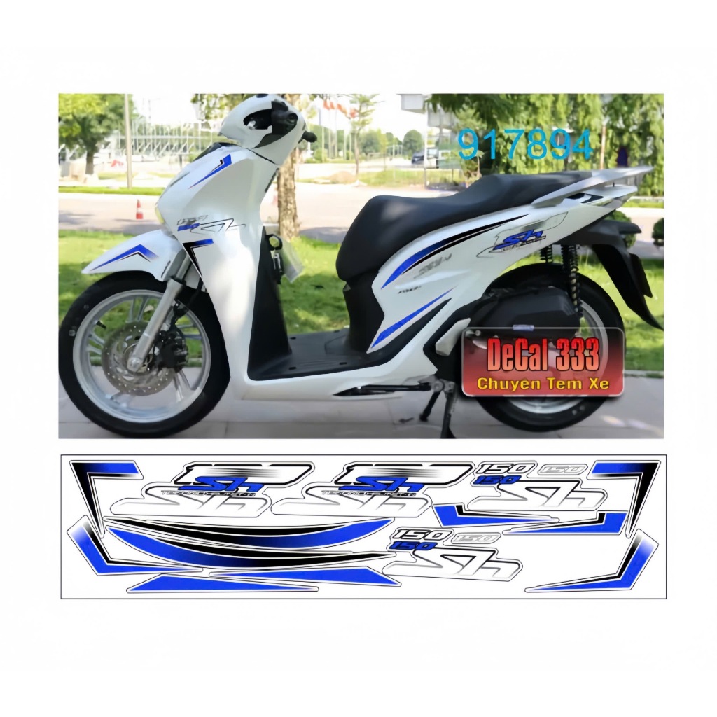 tem rời SH cao cấp chất liệu in 3 lớp chống nước không phai màu thichsf hợp nền trắng,nhãn dán decal