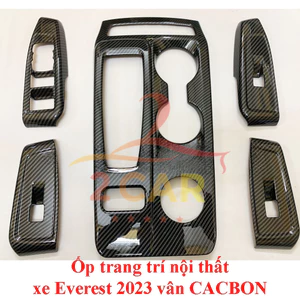 Ốp nội thất vân Carbon xe Ford Everest , Ranger 2022, 2023,2024 hàng nhựa CACBON cao cấp có đủ bản 1 cầu và 2 cầu