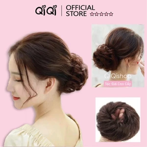 Búi tóc giả xoăn rối buộc chun cao cấp Qiqishop