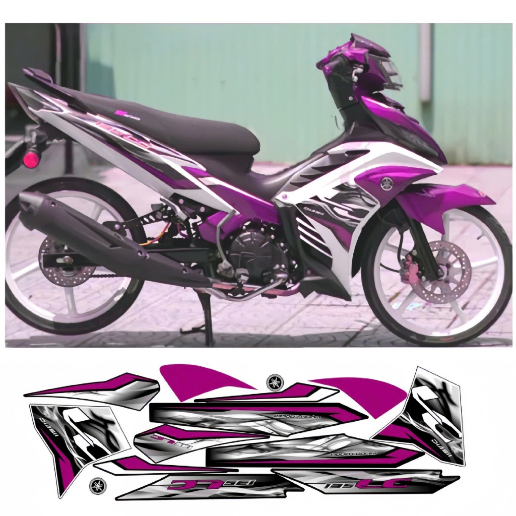 Tem rời EXCITER 135 mẫu LC cao cấp chất liệu in 3 lớp chống nước không phai màu nhãn dán decal.