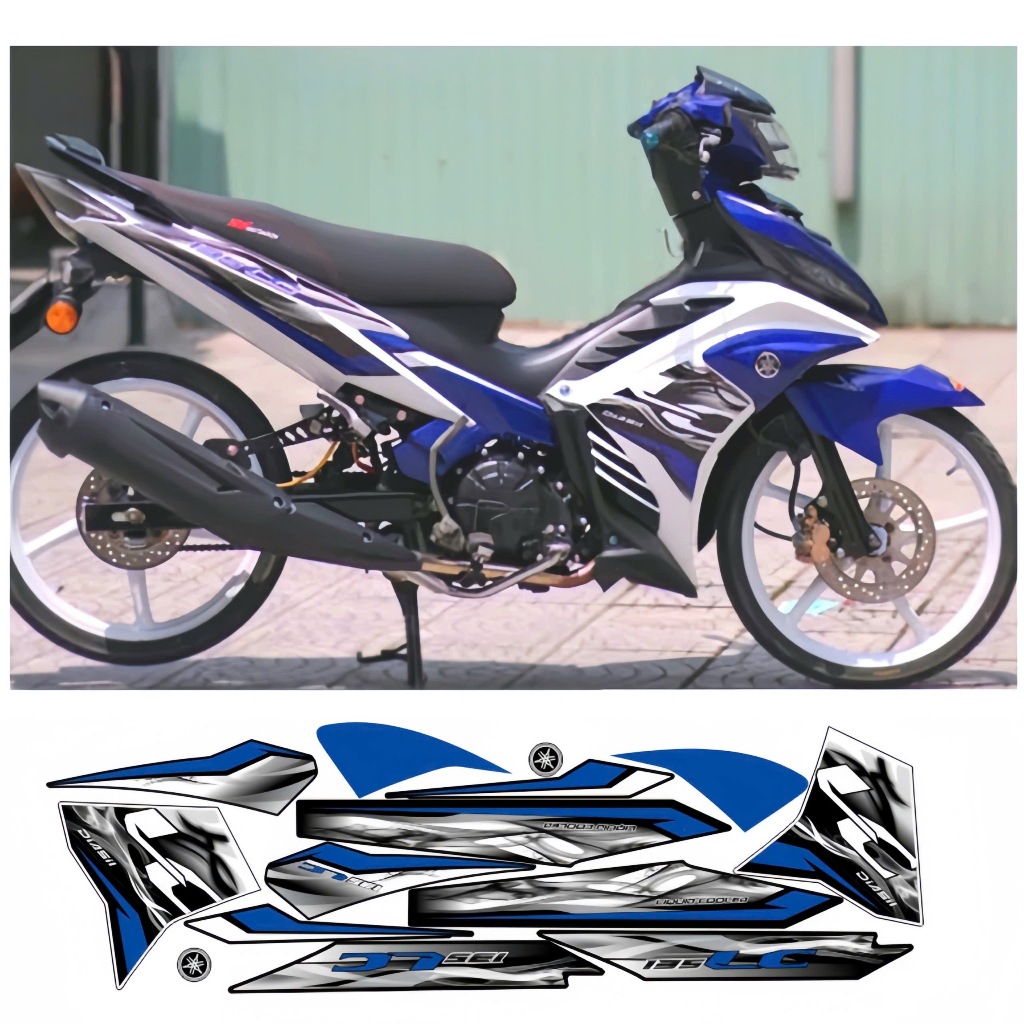 Tem rời EXCITER 135 mẫu LC cao cấp chất liệu in 3 lớp chống nước không phai màu nhãn dán decal.