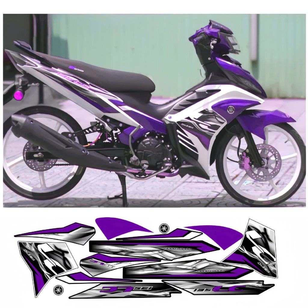 Tem rời EXCITER 135 mẫu LC cao cấp chất liệu in 3 lớp chống nước không phai màu nhãn dán decal.