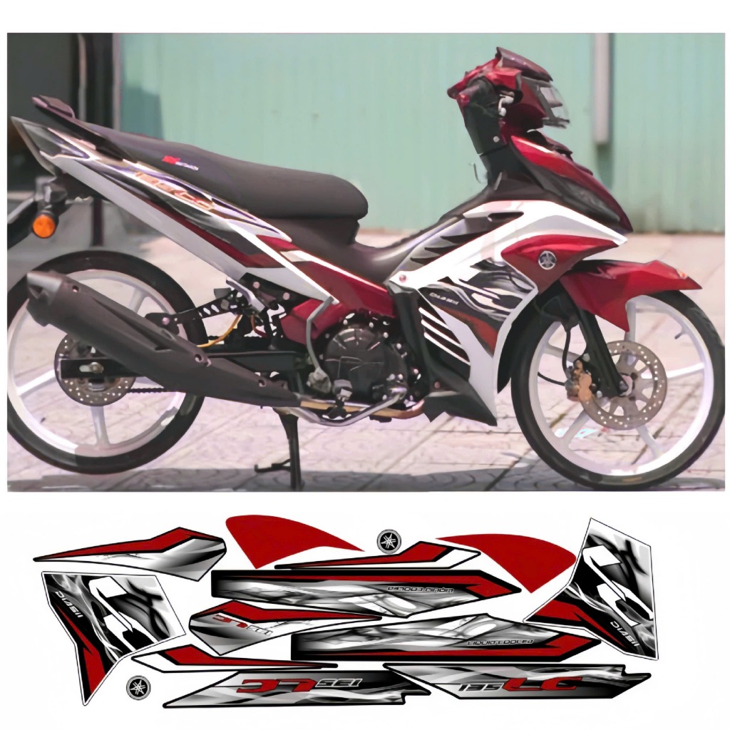 Tem rời EXCITER 135 mẫu LC cao cấp chất liệu in 3 lớp chống nước không phai màu nhãn dán decal.