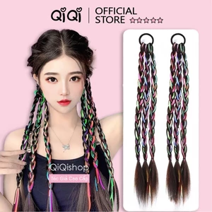 Tóc Giả Tết Dây Cột Gồm 3 Dây Tết MIX CHUN (Giá 1 bên) Tóc Phong Cách Hàn Quốc QiQiShop