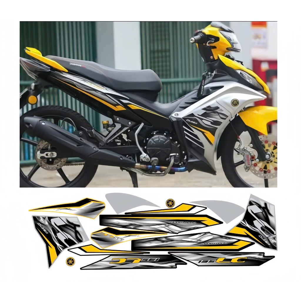 Tem rời EXCITER 135 mẫu LC cao cấp chất liệu in 3 lớp chống nước không phai màu,nhãn dán decal.