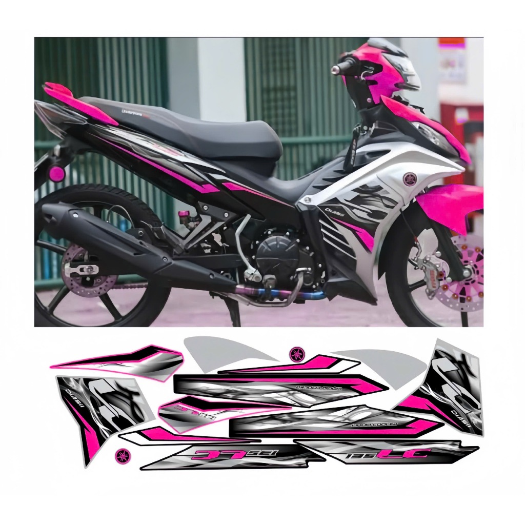 Tem rời EXCITER 135 mẫu LC cao cấp chất liệu in 3 lớp chống nước không phai màu,nhãn dán decal.