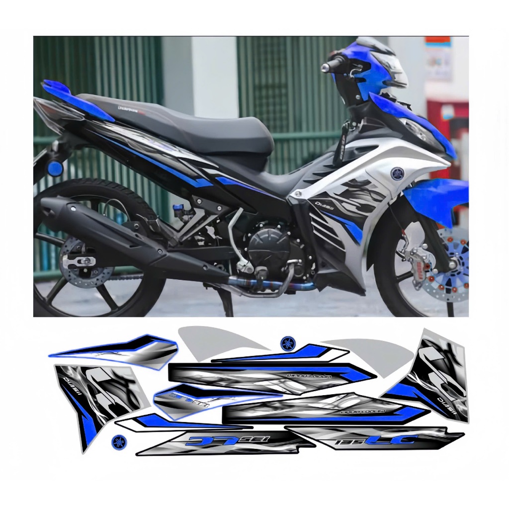 Tem rời EXCITER 135 mẫu LC cao cấp chất liệu in 3 lớp chống nước không phai màu,nhãn dán decal.