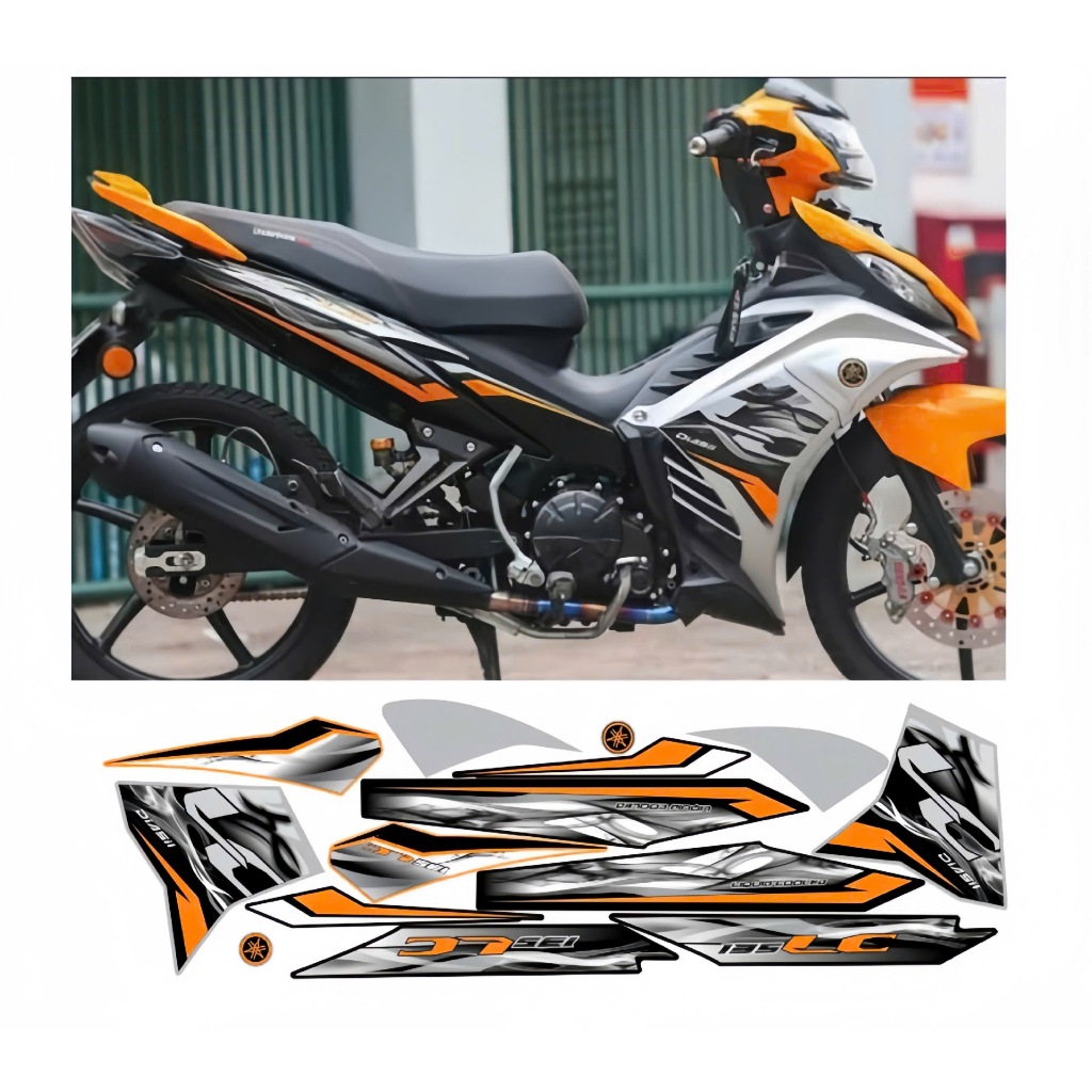 Tem rời EXCITER 135 mẫu LC cao cấp chất liệu in 3 lớp chống nước không phai màu,nhãn dán decal.