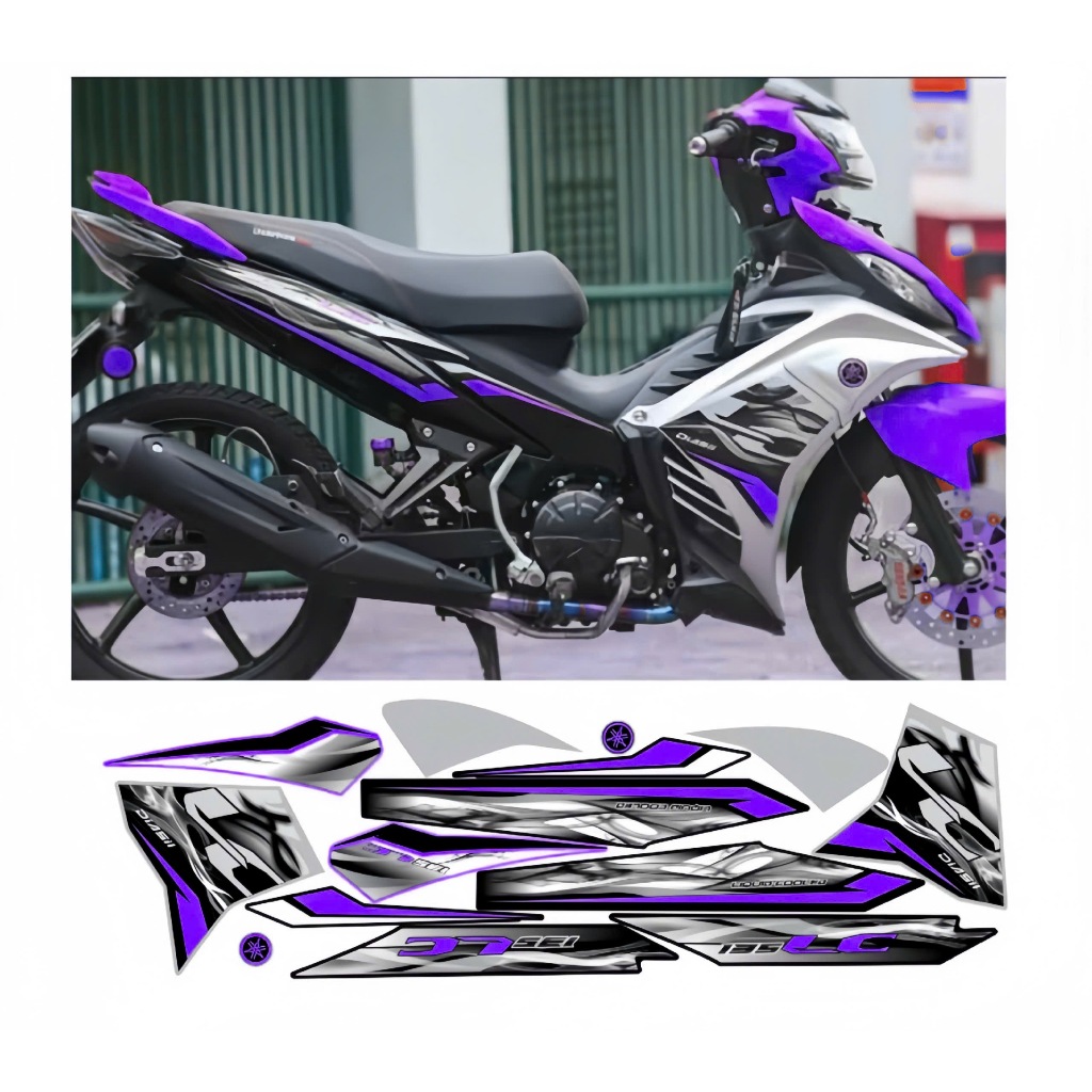 Tem rời EXCITER 135 mẫu LC cao cấp chất liệu in 3 lớp chống nước không phai màu,nhãn dán decal.