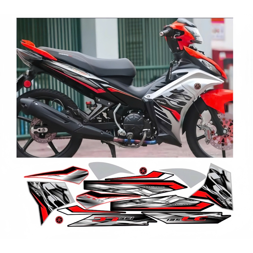 Tem rời EXCITER 135 mẫu LC cao cấp chất liệu in 3 lớp chống nước không phai màu,nhãn dán decal.
