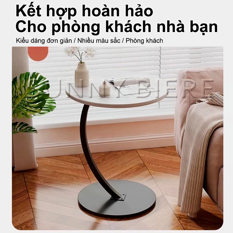 SUNNY Bàn Tròn Sofa 40x40x60cm Chân Sắt Bền Chắc Bàn Cafe Kệ Để Đồ Đầu Giường Trang Trí Nội Thất