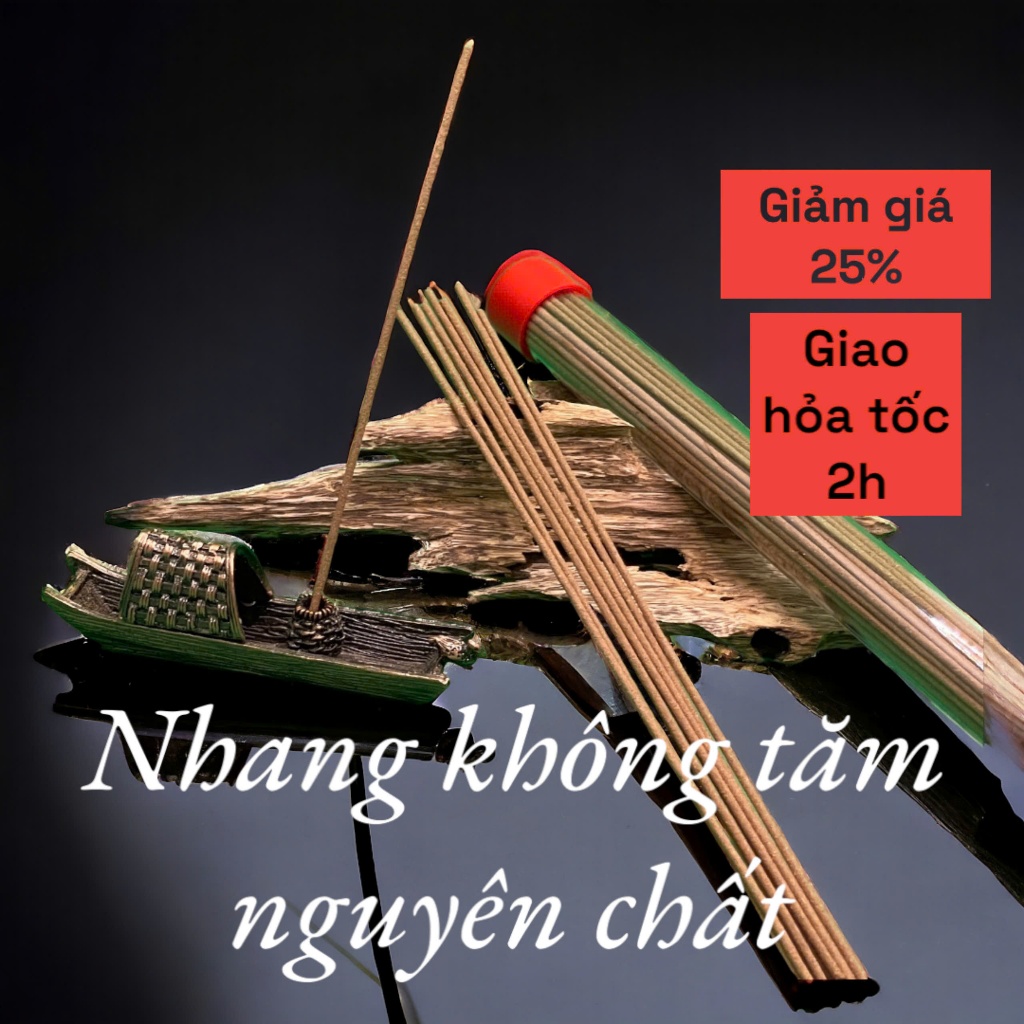 Nhang không tăm cao cấp trầm hương nguyên chất, thơm tự nhiên, xông phòng thiền định yoga