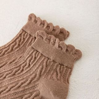 Tất nữ cổ thấp nhún bèo xinh xắn dễ thương chất cotton thấm hút tốt chống hôi chân DEVARI T685