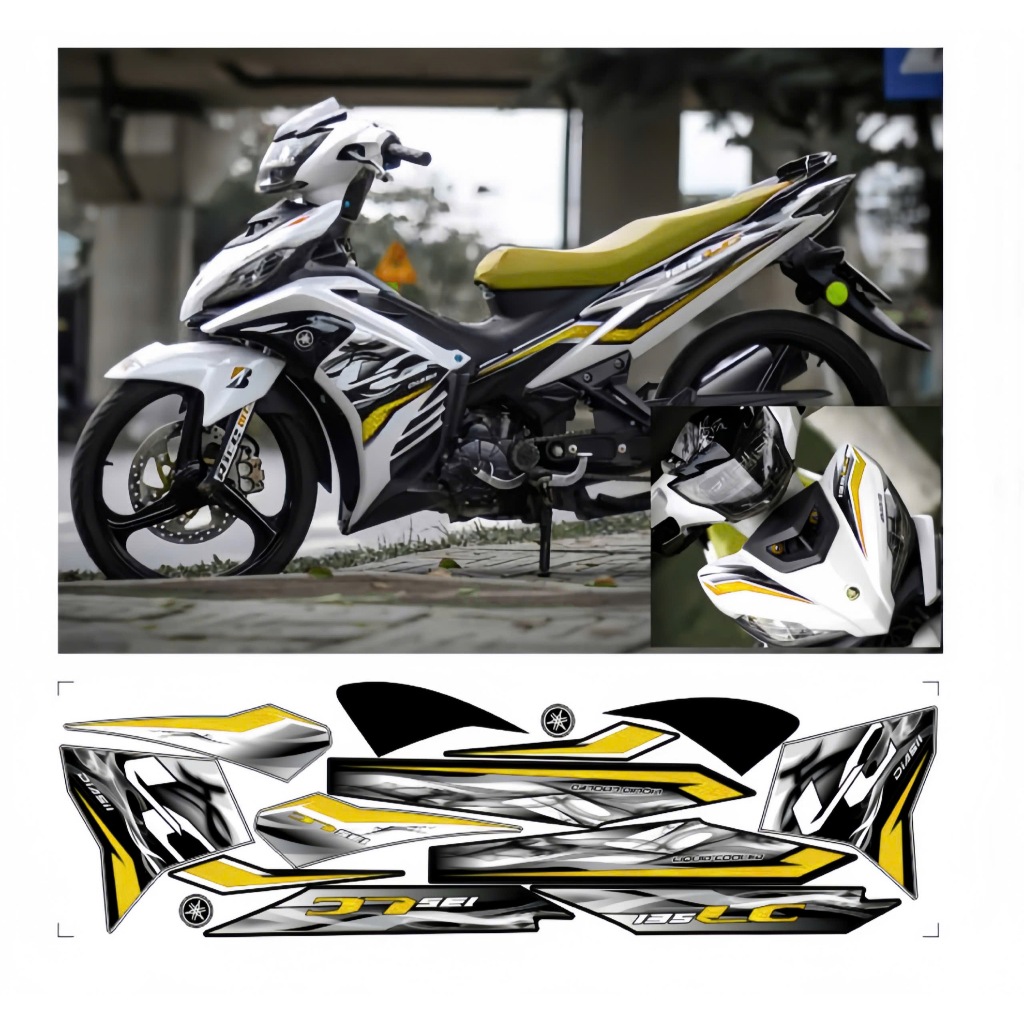 Tem rời EXCITER 135 mẫu LC  cao cấp chất liệu in 3 lớp chống nước không phai màu nhãn dán decal.