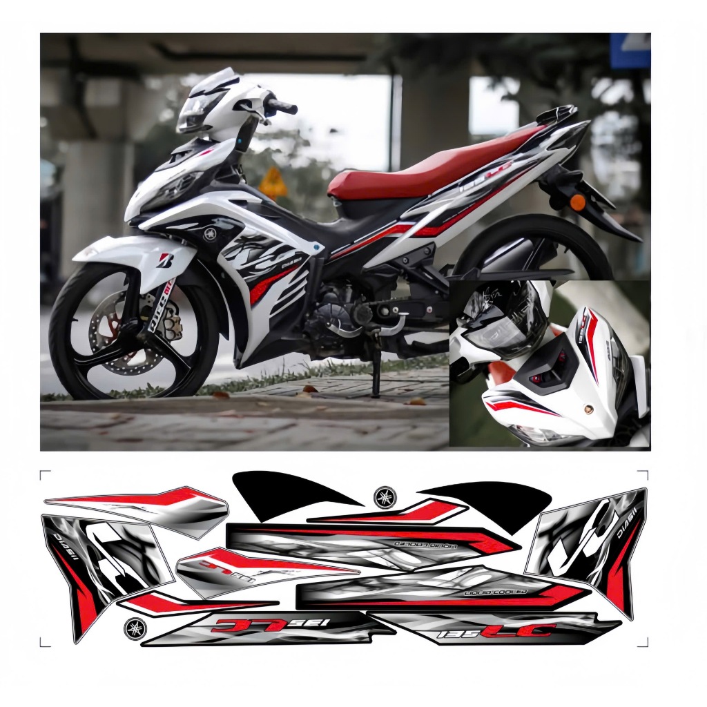 Tem rời EXCITER 135 mẫu LC  cao cấp chất liệu in 3 lớp chống nước không phai màu nhãn dán decal.