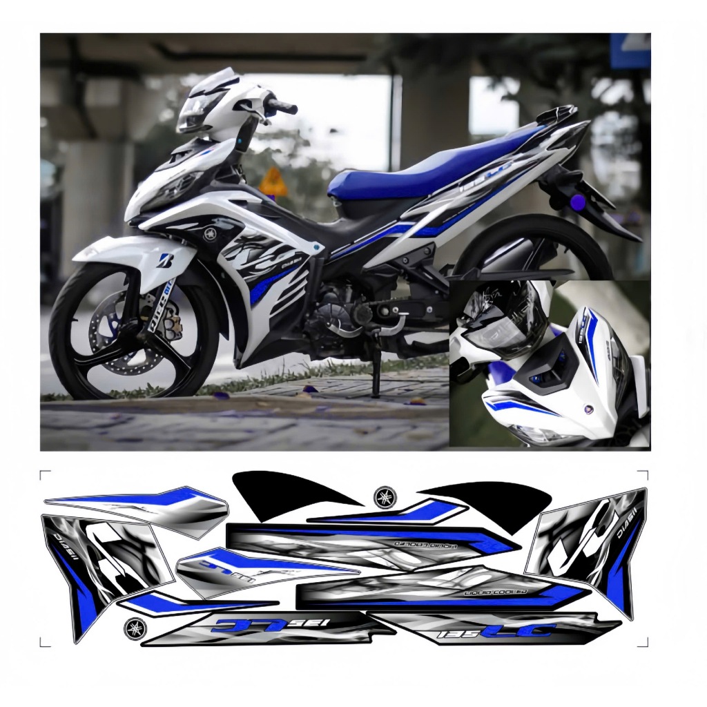 Tem rời EXCITER 135 mẫu LC  cao cấp chất liệu in 3 lớp chống nước không phai màu nhãn dán decal.