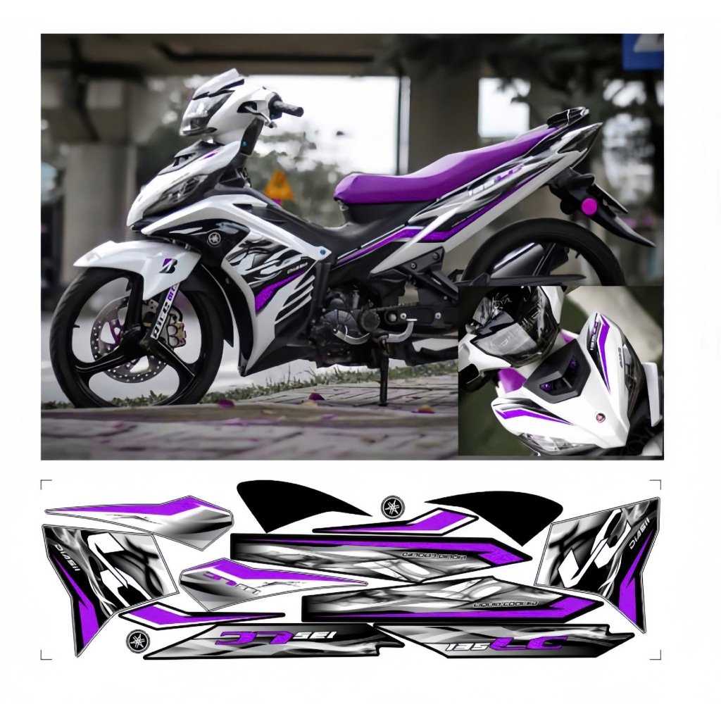 Tem rời EXCITER 135 mẫu LC  cao cấp chất liệu in 3 lớp chống nước không phai màu nhãn dán decal.