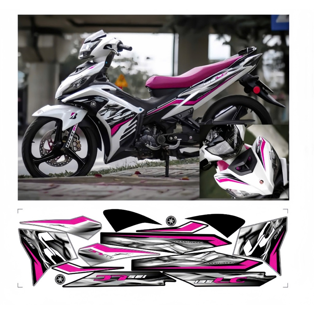 Tem rời EXCITER 135 mẫu LC  cao cấp chất liệu in 3 lớp chống nước không phai màu nhãn dán decal.