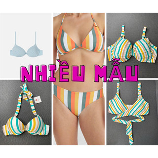 Lẻ áo bơi, áo bikini đi biển có gọng có đệm đính hạt sang trọng hàng xuất dư