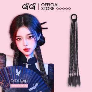 Tóc Giả Tết Cột Chun Gồm 6 Dây Tết Cho Nữ Phong Cách Trung Quốc Mới (Giá 1 Bên) QiQiShop