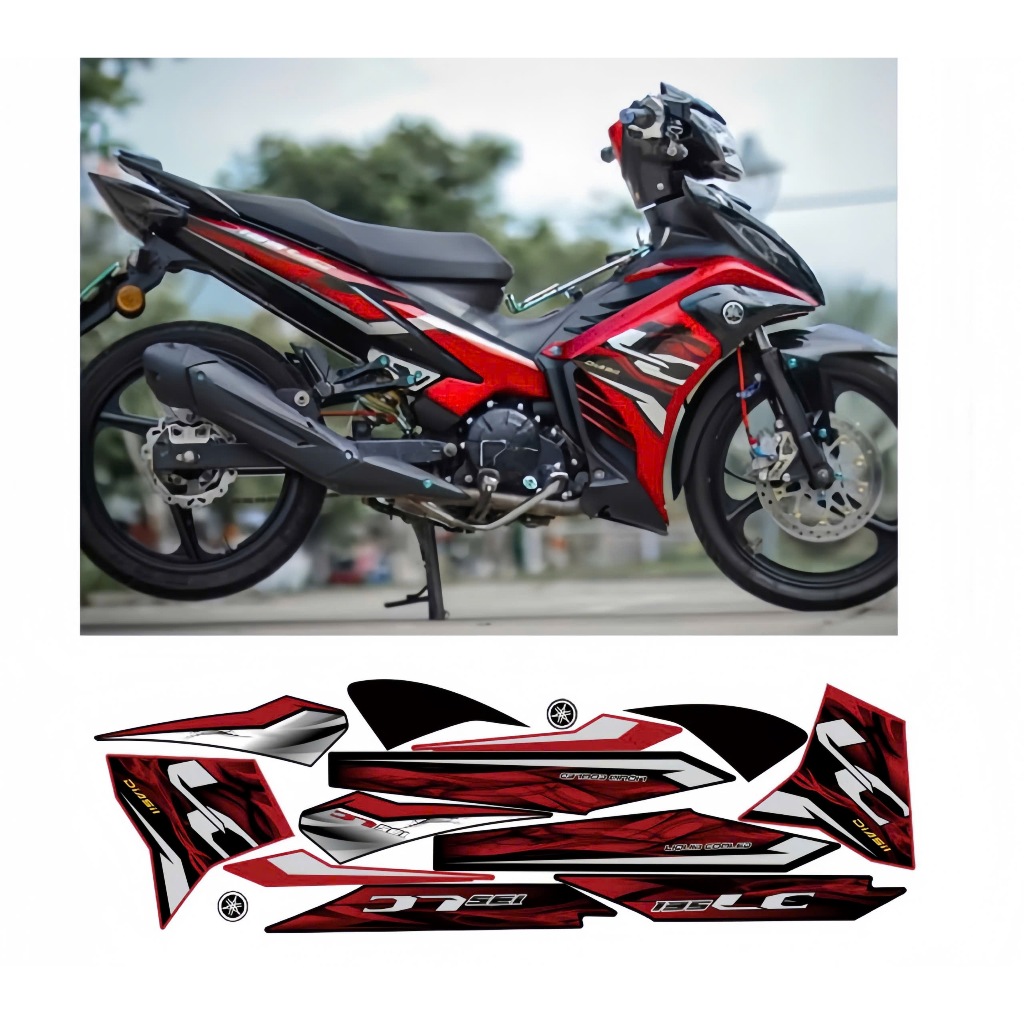 Tem rời EXCITER 135 mẫu LC cao cấp chất liệu in 3 lớp chống nước không phai màu nhãn dán decal.