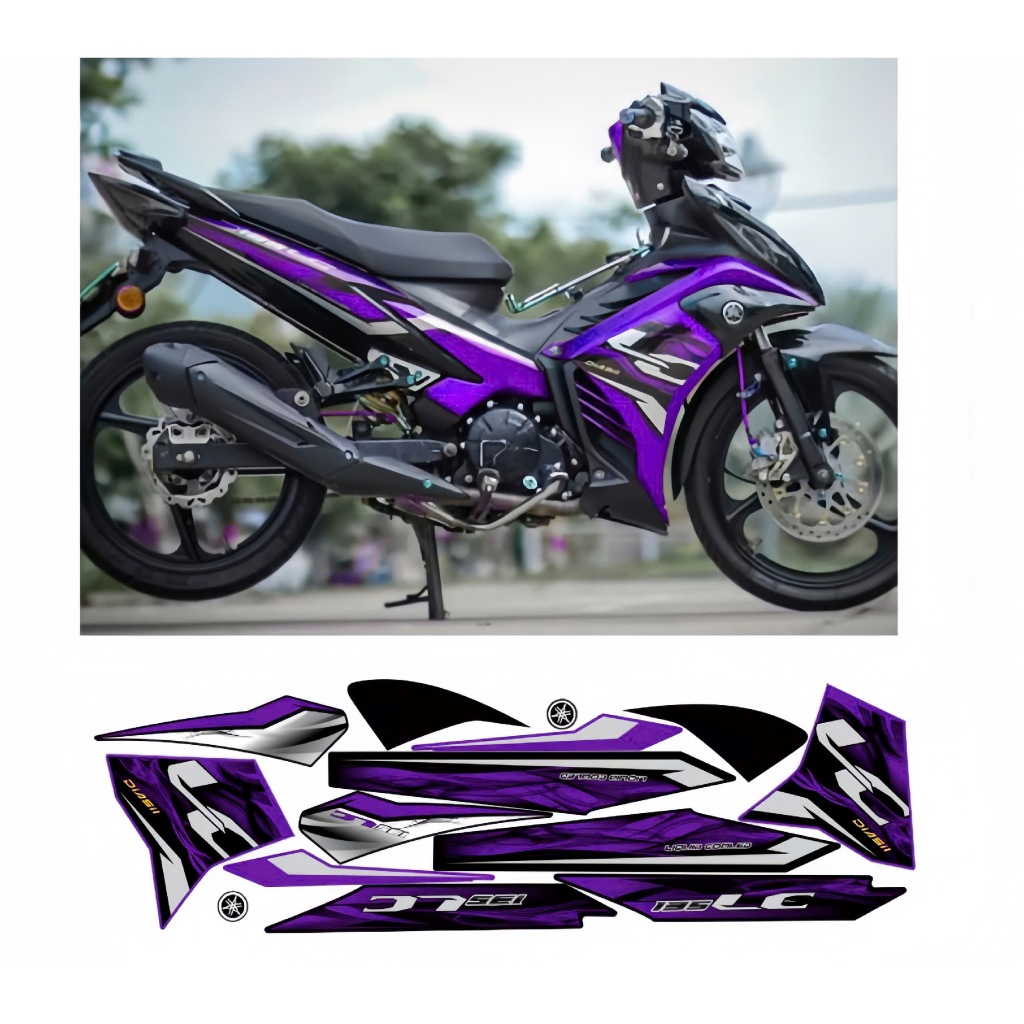 Tem rời EXCITER 135 mẫu LC cao cấp chất liệu in 3 lớp chống nước không phai màu nhãn dán decal.