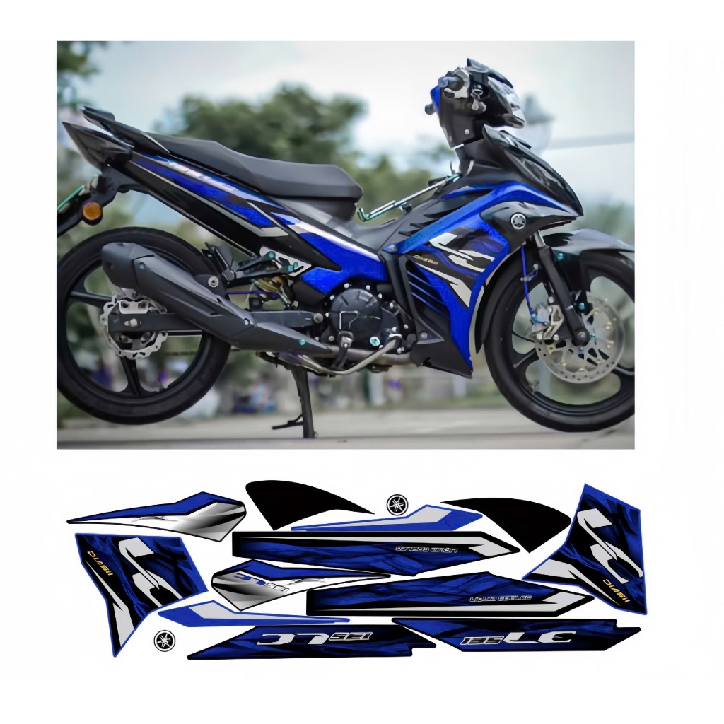 Tem rời EXCITER 135 mẫu LC cao cấp chất liệu in 3 lớp chống nước không phai màu nhãn dán decal.