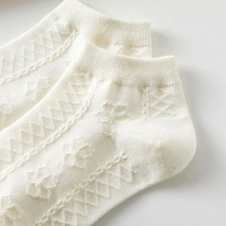 Combo 5 đôi tất vớ nữ cổ ngắn thoáng mát thấm hút tốt chống hôi chân tone trắng xinh xắn DEVARI T632