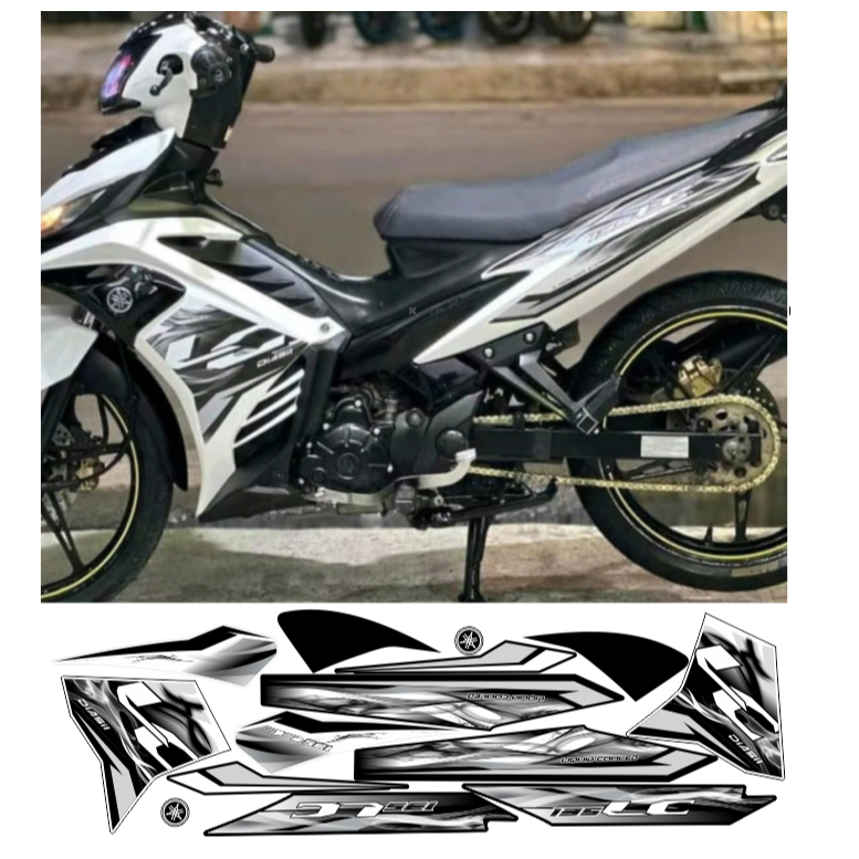 tem rời exciter 135 mẫu LC cao cấp chất liệu in 3 lớp chống nước không phai màu nhãn dán decal.