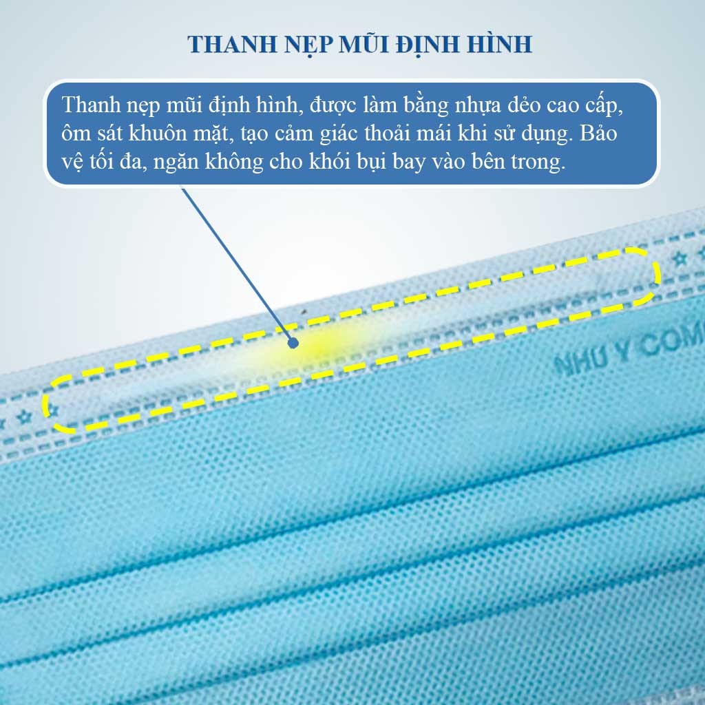 [Combo 10 hộp] khẩu trang y tế Như Ý Company 4 lớp giấy lọc kháng khuẩn, 5 màu - Hộp 50 cái