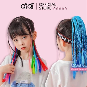 Tóc Giả Tết loại ngắn Nhiều Màu Sắc Phong Cách Hip Hop Âu Mỹ Cho Bé (Giá 1 Bên) Qiqishop
