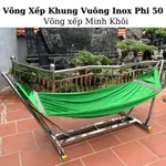 Bộ Võng Xếp Inox Khung Vuông Phi 50 Kèm Võng Lưới Bản Rộng Chắc Chắn Chịu Lực 350kg Bản Cao Cấp Minh Khôi — ảnh 2