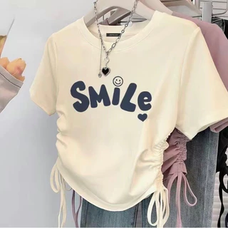 Áo Thun Nữ , Áo Thun Croptop In Smile