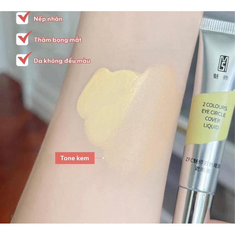 Che quầng thâm ZFC 2 Colours Eye Circle – Kem corrector 2 màu, che thâm mắt hiệu quả