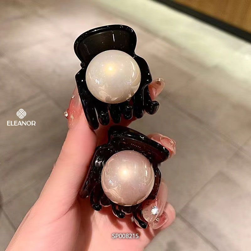 Kẹp tóc nữ càng cua Eleanor Accessories đính họa tiết tròn basic phụ kiện tóc kẹp tóc 8215