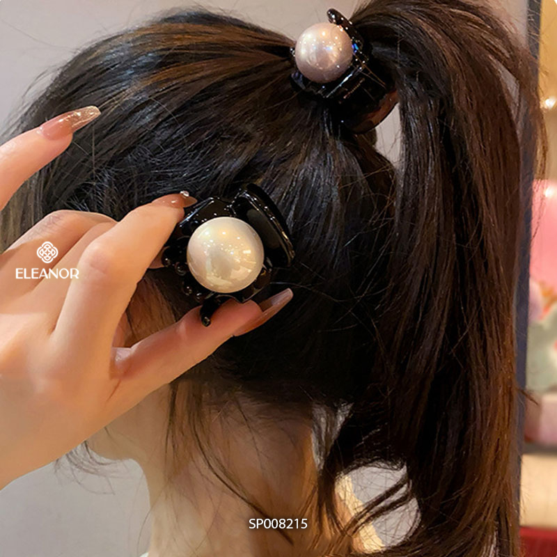 Kẹp tóc nữ càng cua Eleanor Accessories đính họa tiết tròn basic phụ kiện tóc kẹp tóc 8215