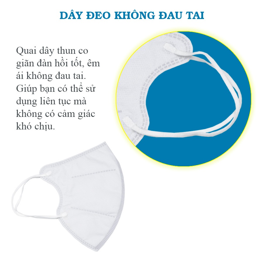 Combo 10 khẩu trang 5D Như Ý cao cấp, 5 màu, không xù lông, không bí thở, không đau tai