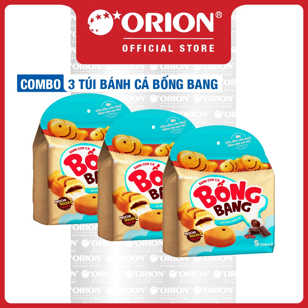 Combo 3 Túi Bánh Con Cá Bống Bang nhân MOCHI SOCOLA Đậu Đỏ (145g)