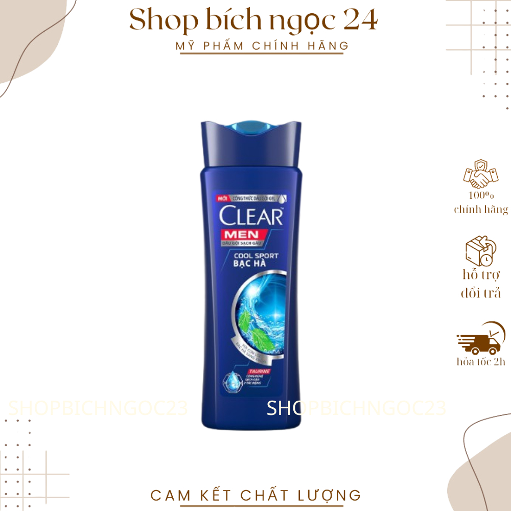 Dầu Gội Clear Bạc Hà Sạch Gàu Ngứa Clear Men 170g