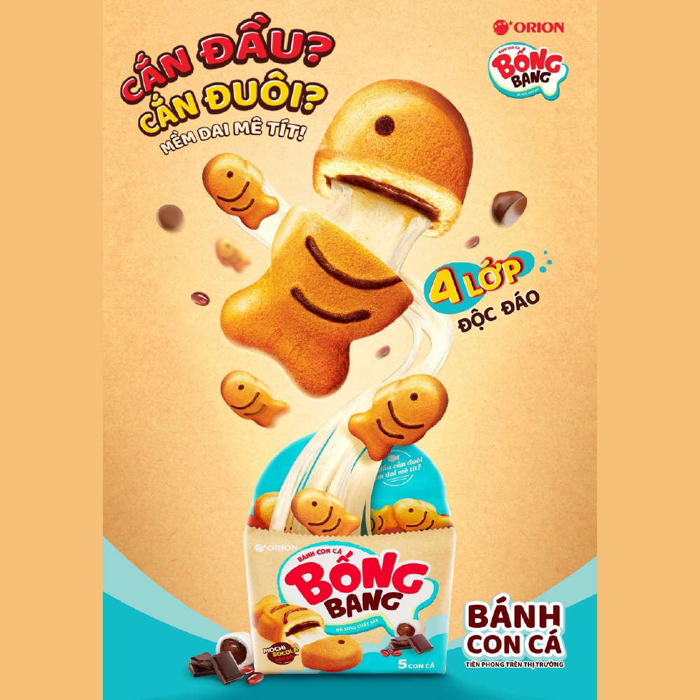 Ảnh Combo 5 Túi Bánh Con Cá Bống Bang nhân Mochi Socola Đậu Đỏ (145g) 2