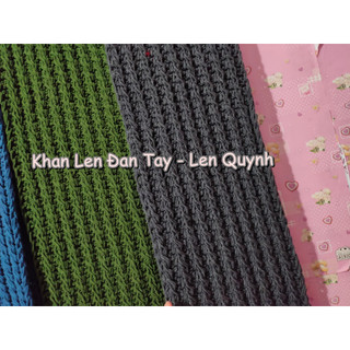 Khăn len đan tay - Khăn len handmade, màu xanh rêu